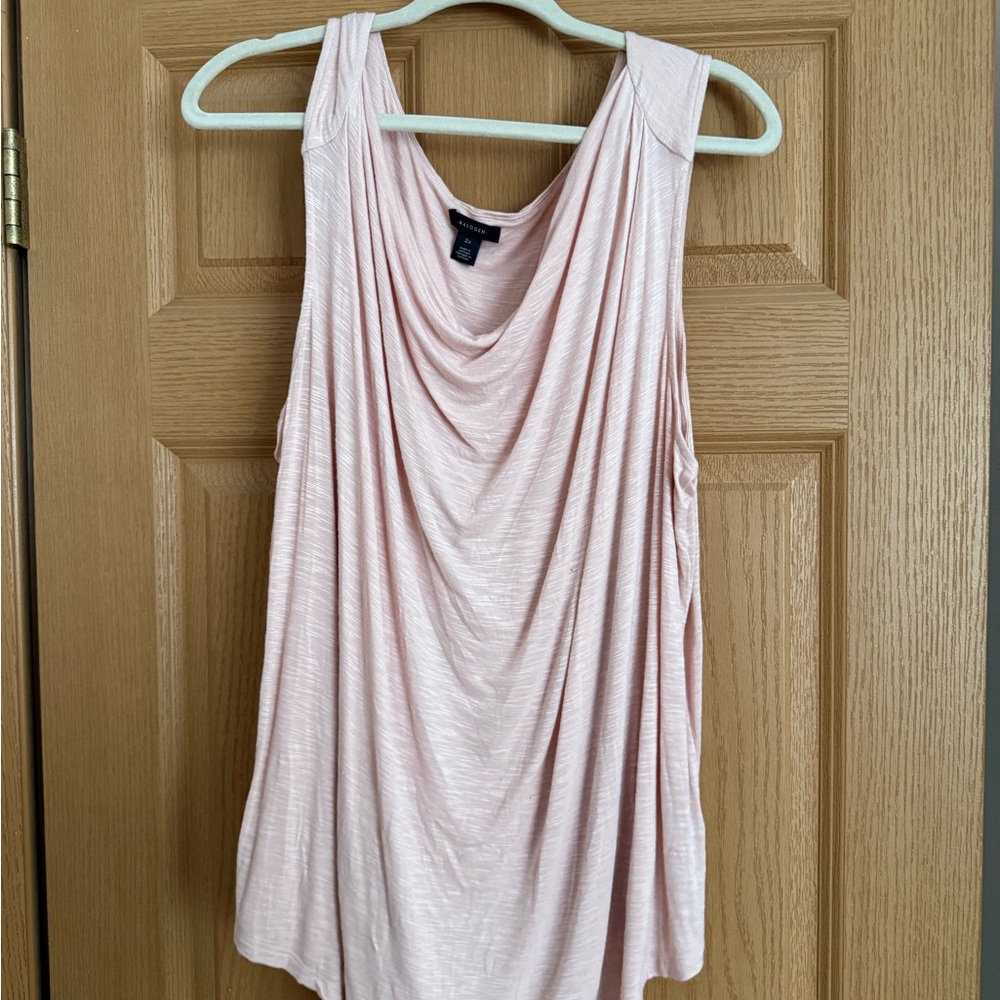 Halogen Soft Pink Drape Tank Top